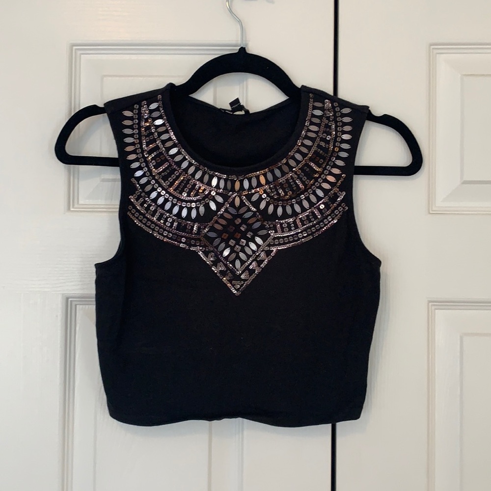 Sequin crop top
